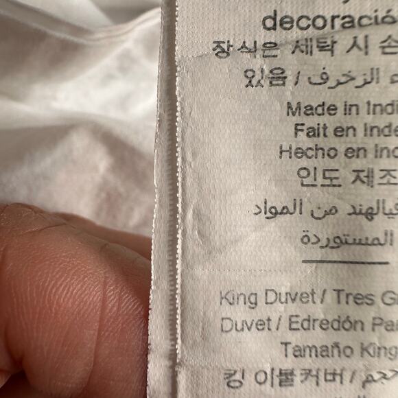 Pottery Barn Pearl Organic Percale Duvet Cover King Size Lavender Purple Dots - Picture 5 of 6